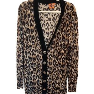 Tory Burch Leopard Print Cardigan